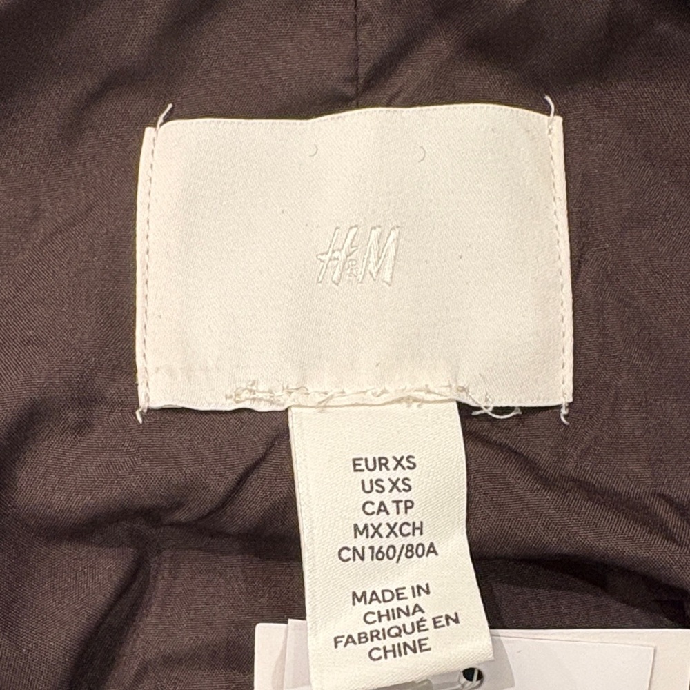 H&M Dark Brown Faux Sherpa Jacket Sz. XS NWT - Picture 4 of 8